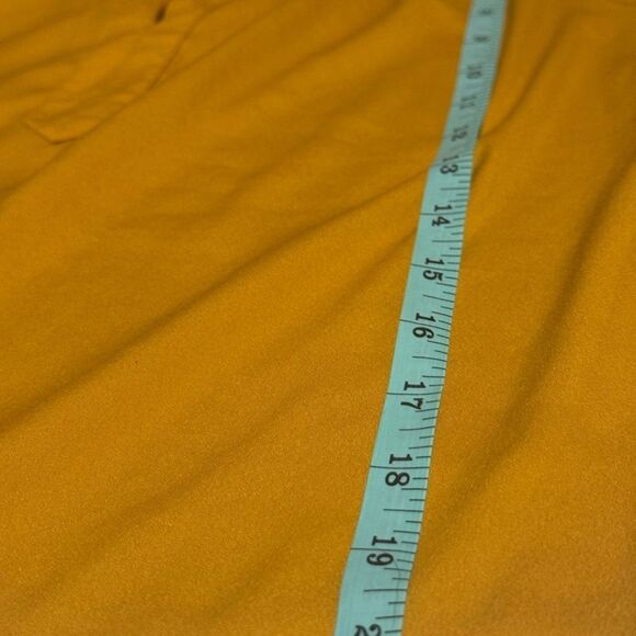 BANANA REPUBLIC W Si Medium Yellow White Colorblock Flowy Split Neck blouse tank - Picture 5 of 5